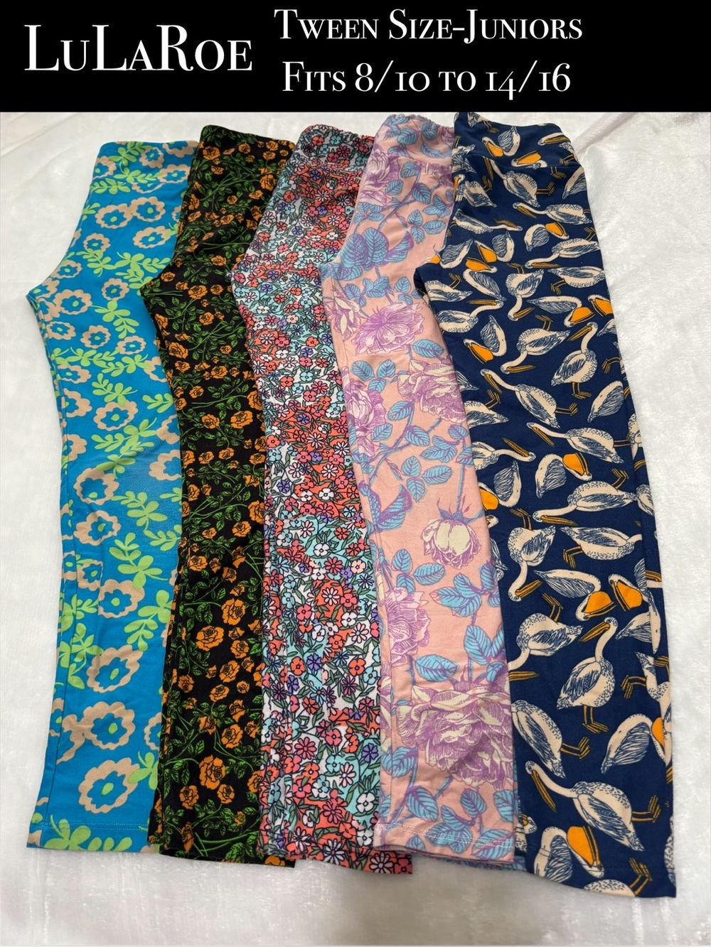 LuLaRoe Leggings | 5-Pc. Bundle | colorful prints Tween Sz (fit Jr. 8/10-14/16)